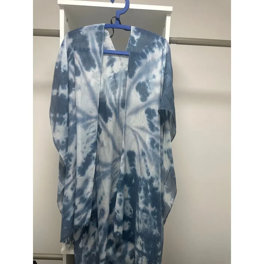 Earthbound Trading Co. Blue Spiral Tie Dye Shawl